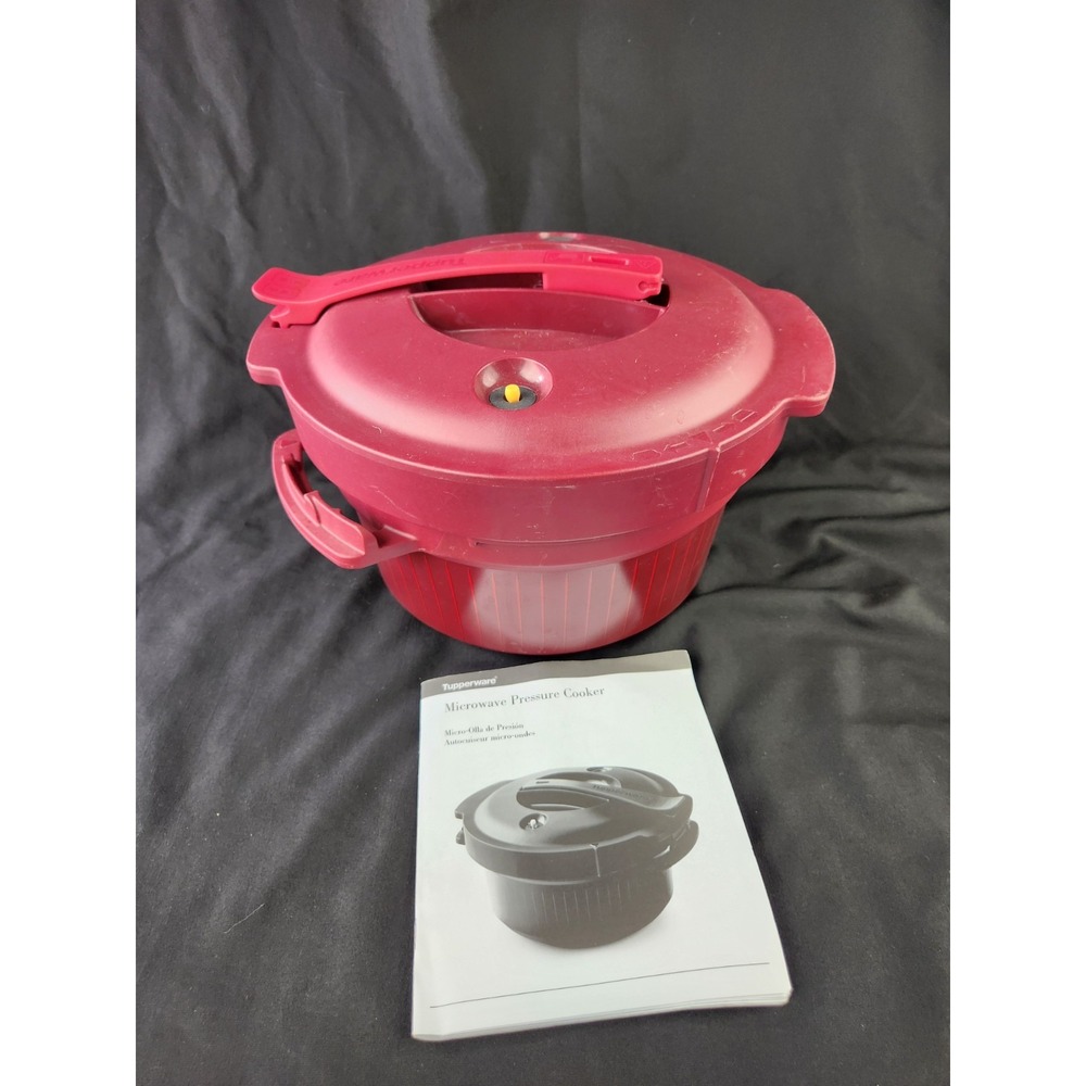 Tupperware Microwave Pressure Cooker 3 Qt/3L with Lid Burgundy Steam Pot